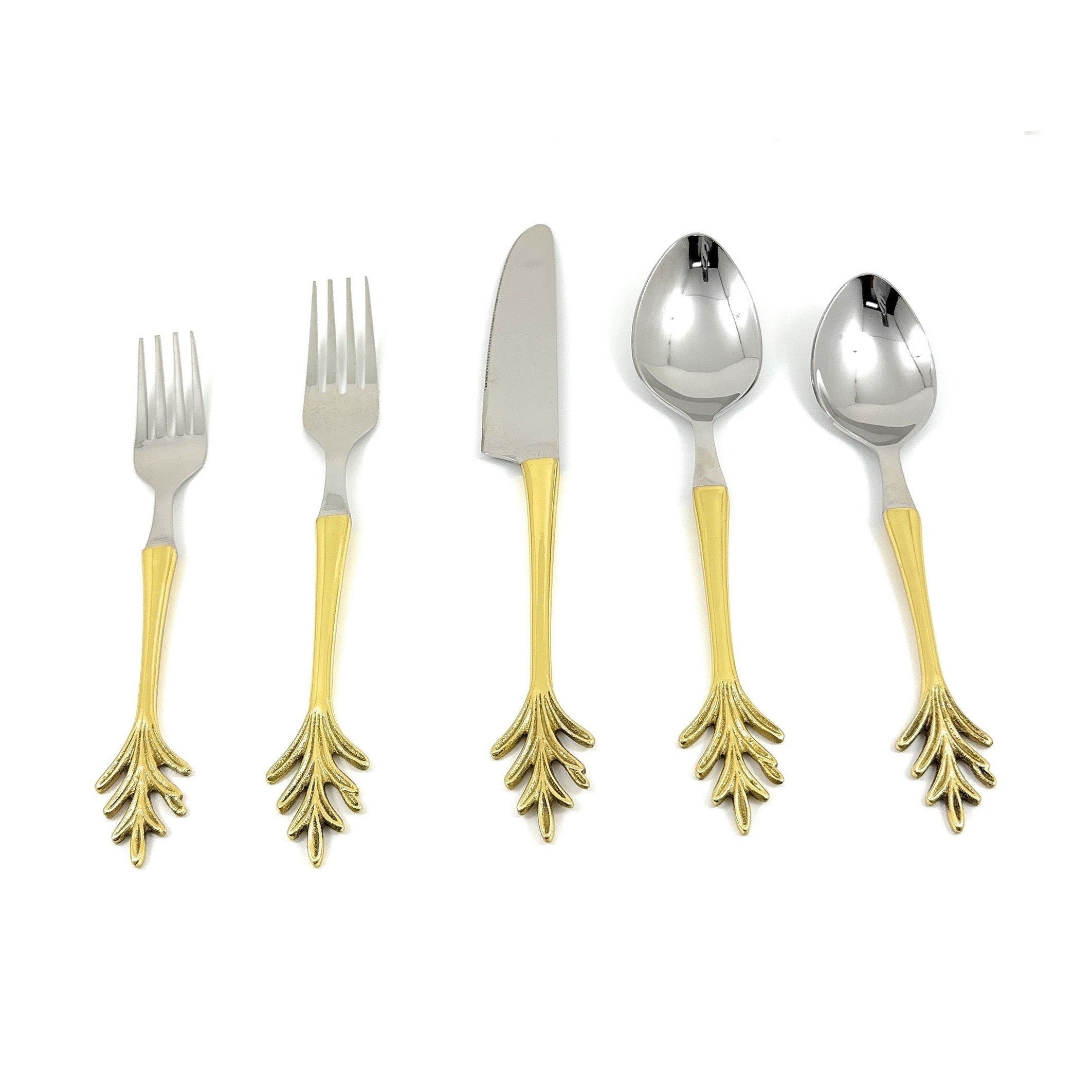 Stainless Steel Flatware Leaf Style Luxury | Vibhsa