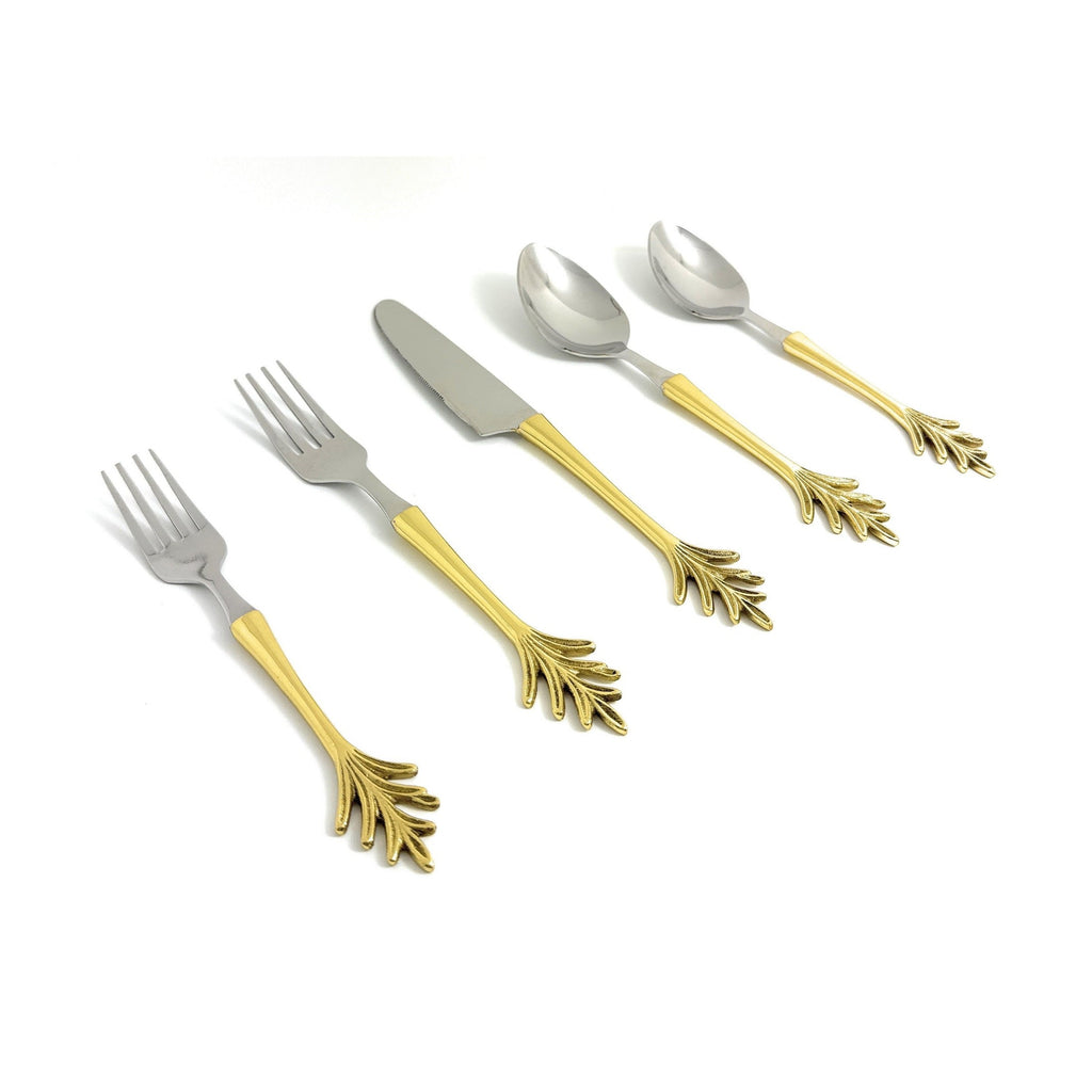 Stainless Steel Flatware Leaf Style Luxury | Vibhsa