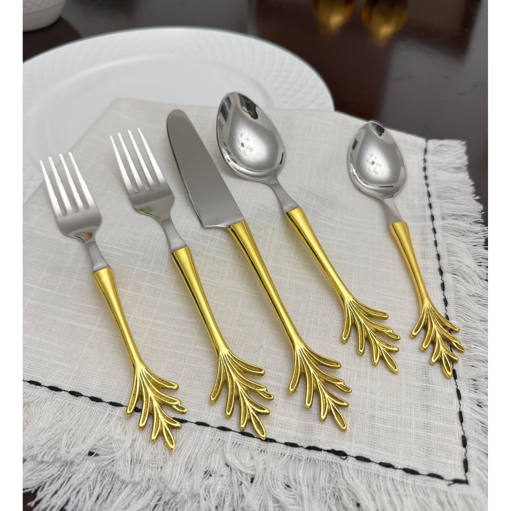 Stainless Steel Flatware Leaf Style Luxury | Vibhsa