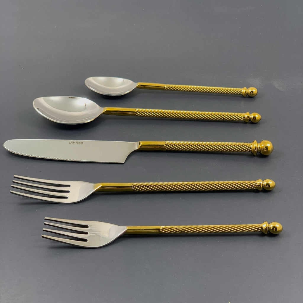 Stainless Steel Flatware set of 20 Pieces Golden