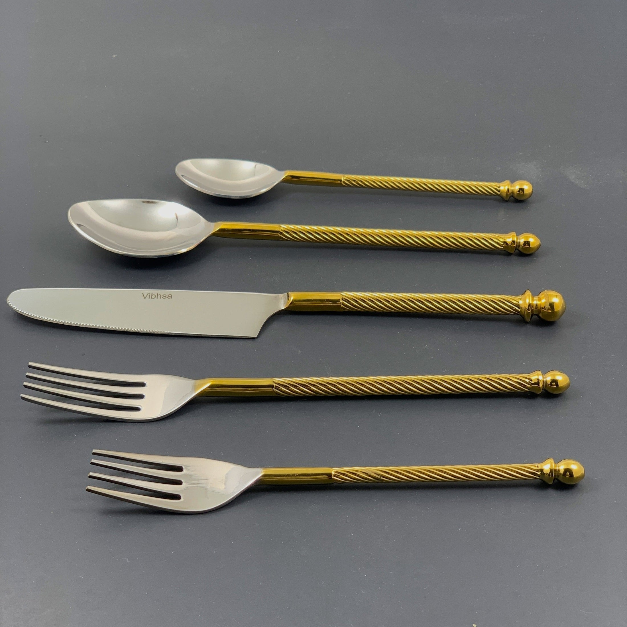 Stainless Steel Flatware set of 20 Pieces Golden