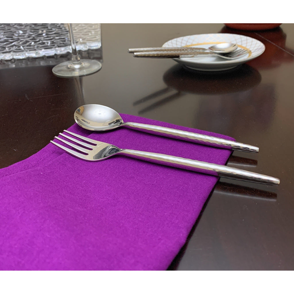 Stainless Steel Hammered Flatware Set 20pcs | Vibhsa