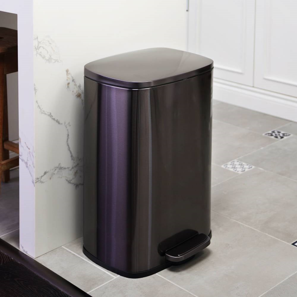 Stainless Steel Kitchen Trash Can With Step Lid Fingerprint Resistant by HomePacific