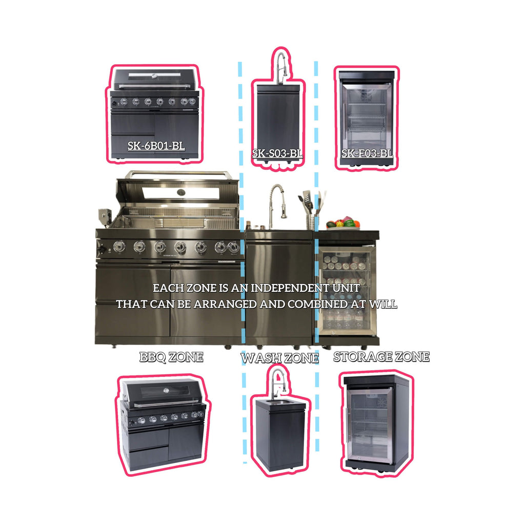 Stainless-Steel UltraPremium 85KBTU OutdoorKitchen BBQIsland System | SAKSBY WHOLESALE