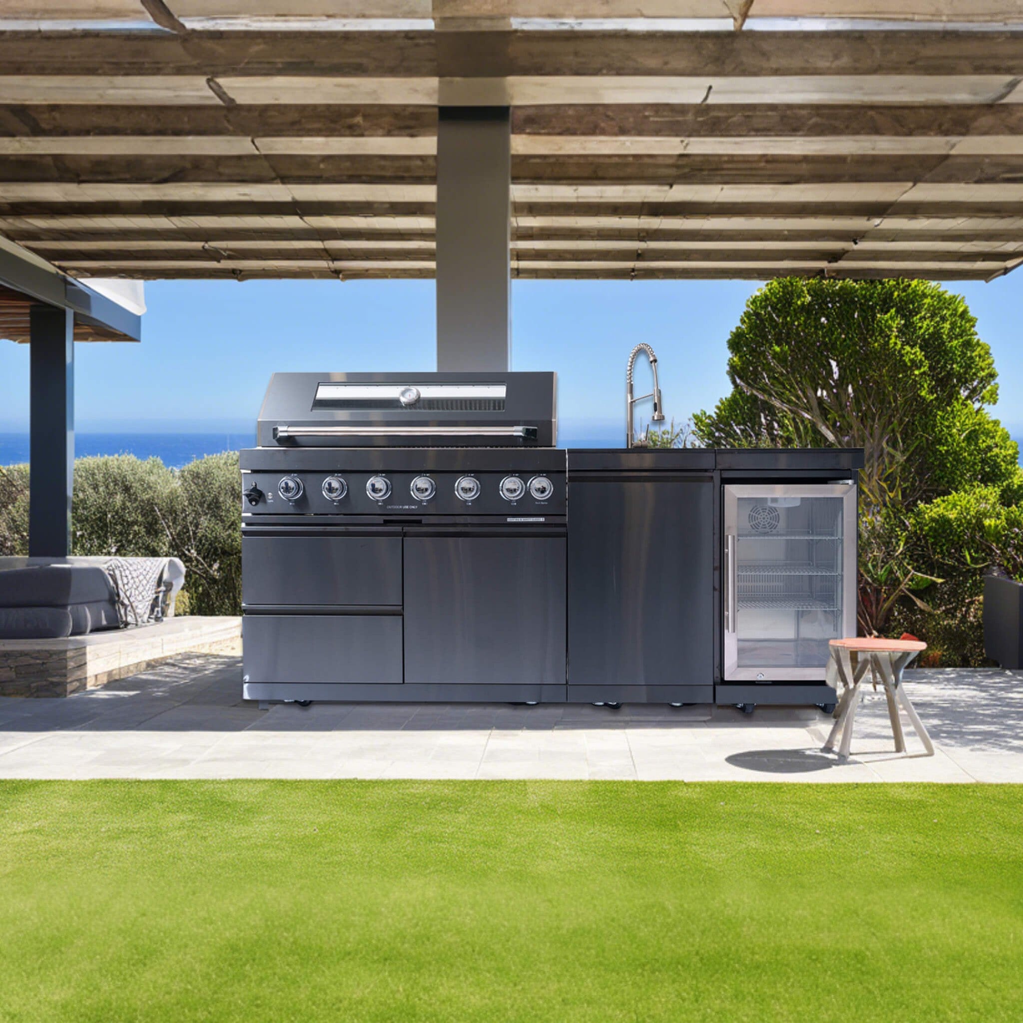 Stainless-Steel UltraPremium 85KBTU OutdoorKitchen BBQIsland System | SAKSBY WHOLESALE