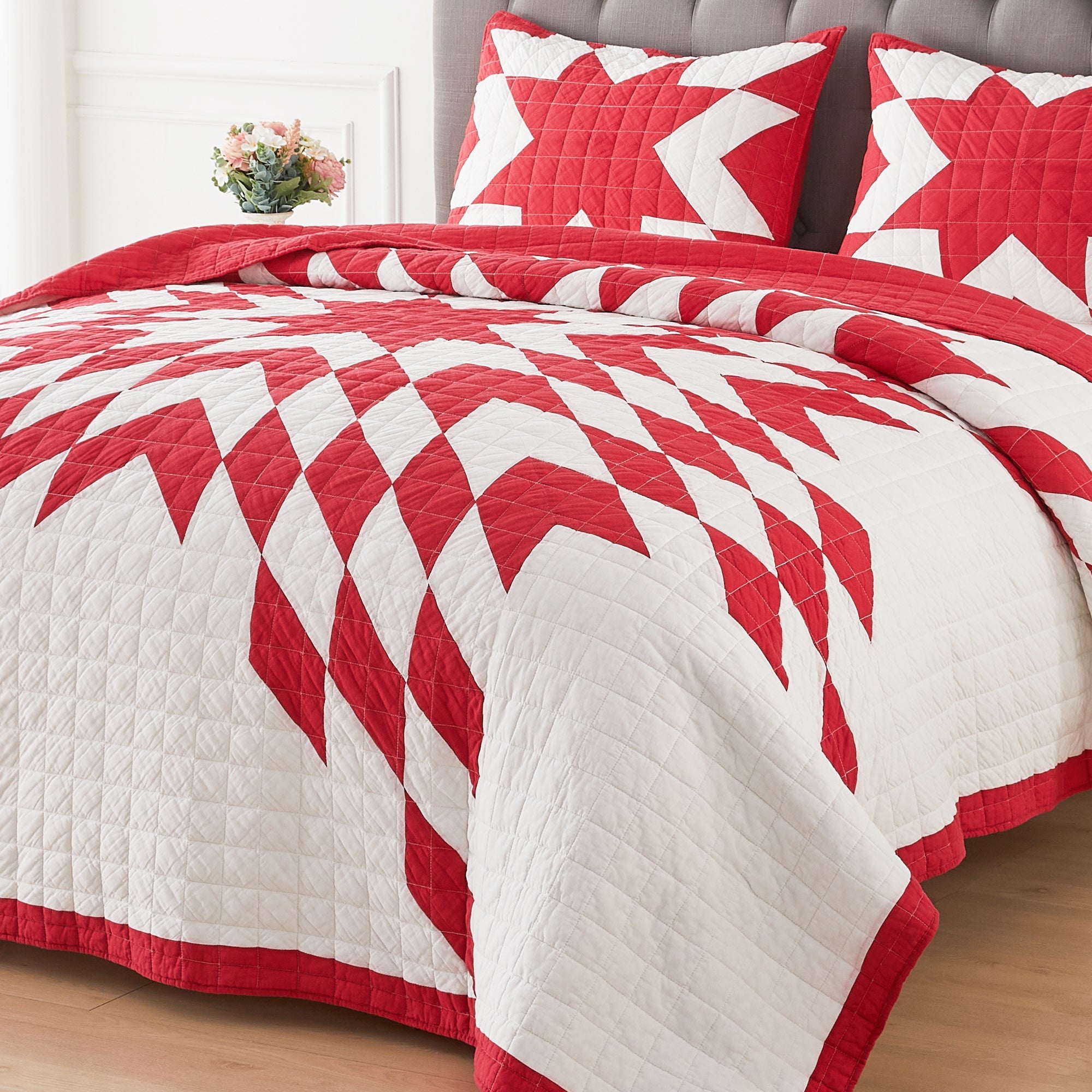 Star Patch Patchwork Cotton Quilt Set by Mélange Home