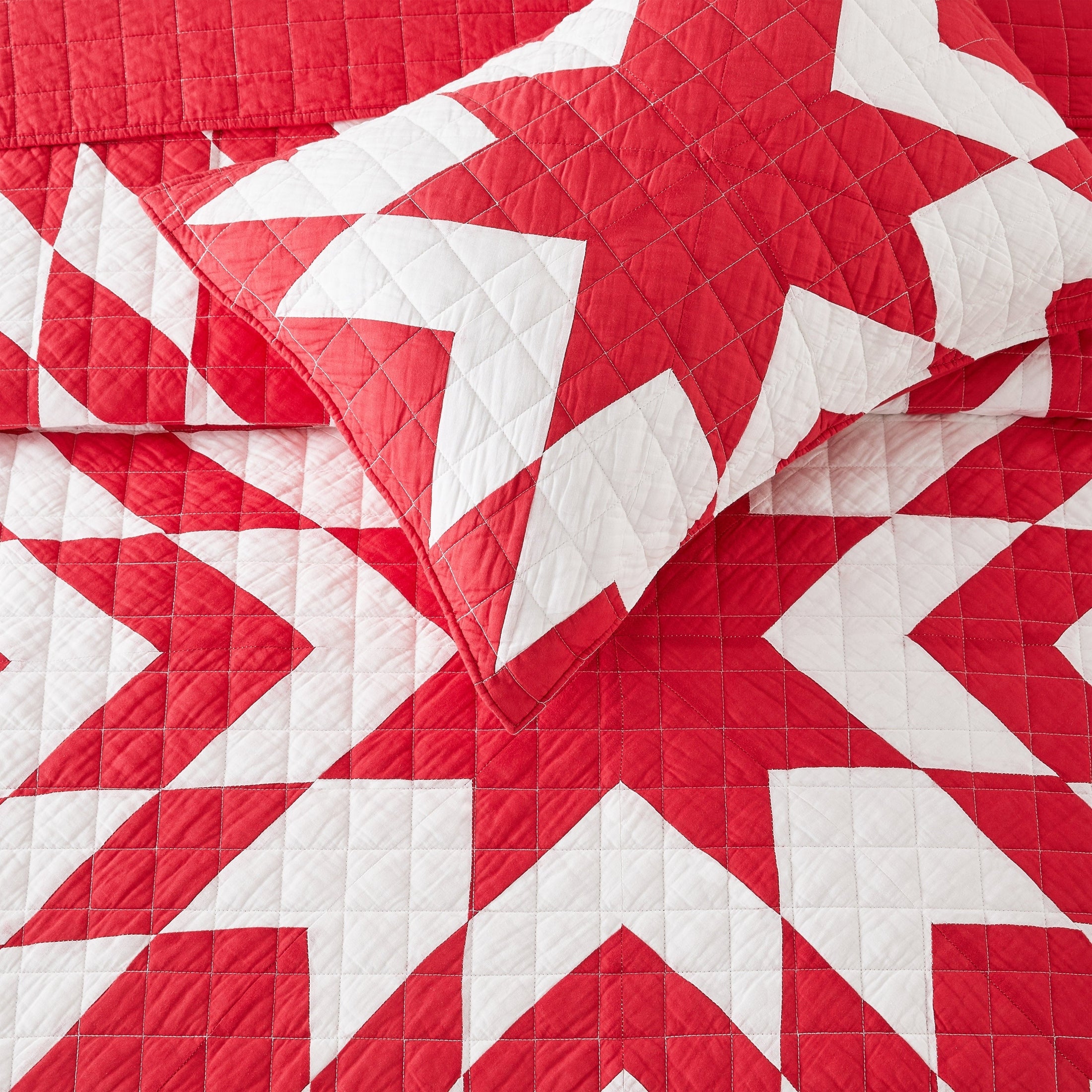 Star Patch Patchwork Cotton Quilt Set by Mélange Home