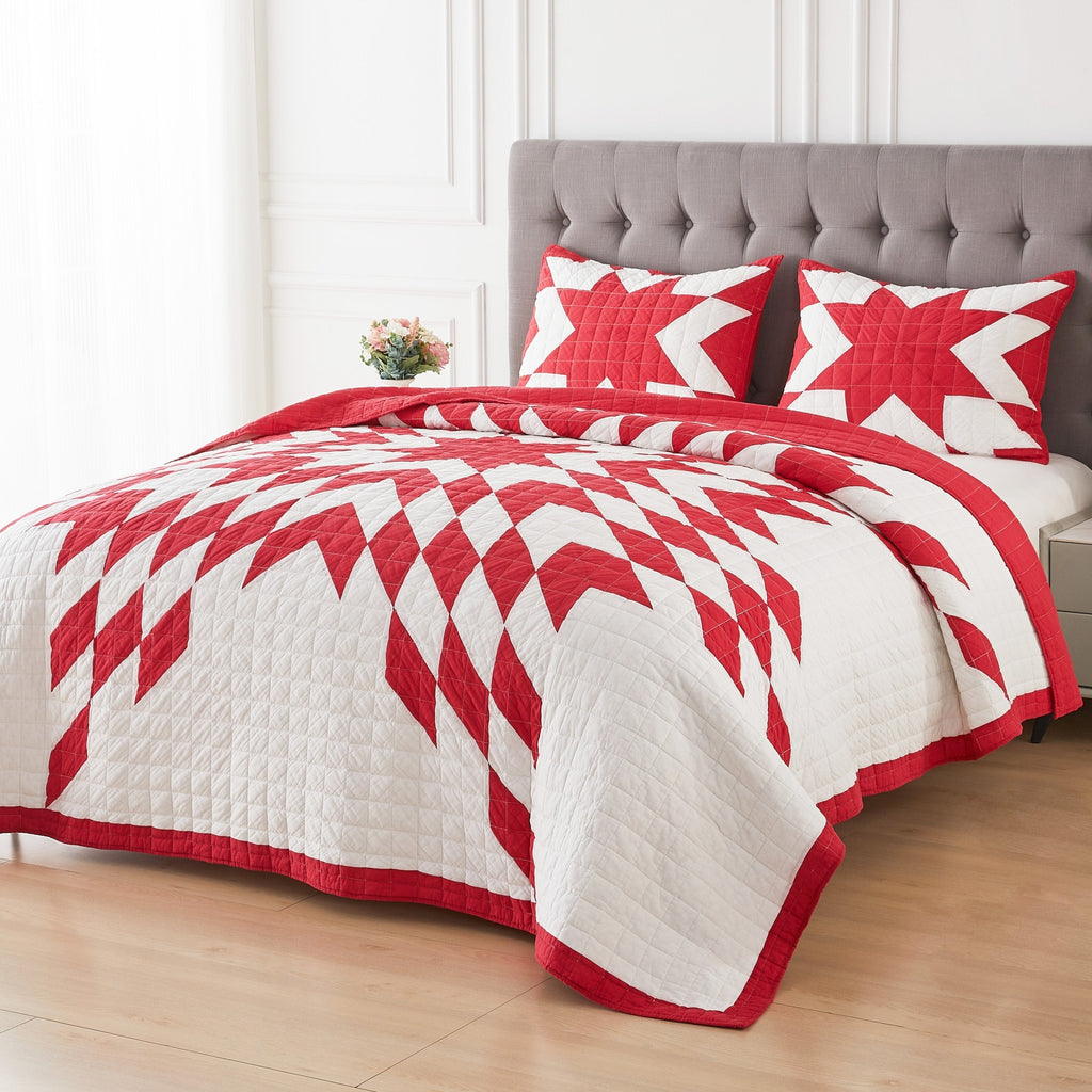 Star Patch Patchwork Cotton Quilt Set by Mélange Home