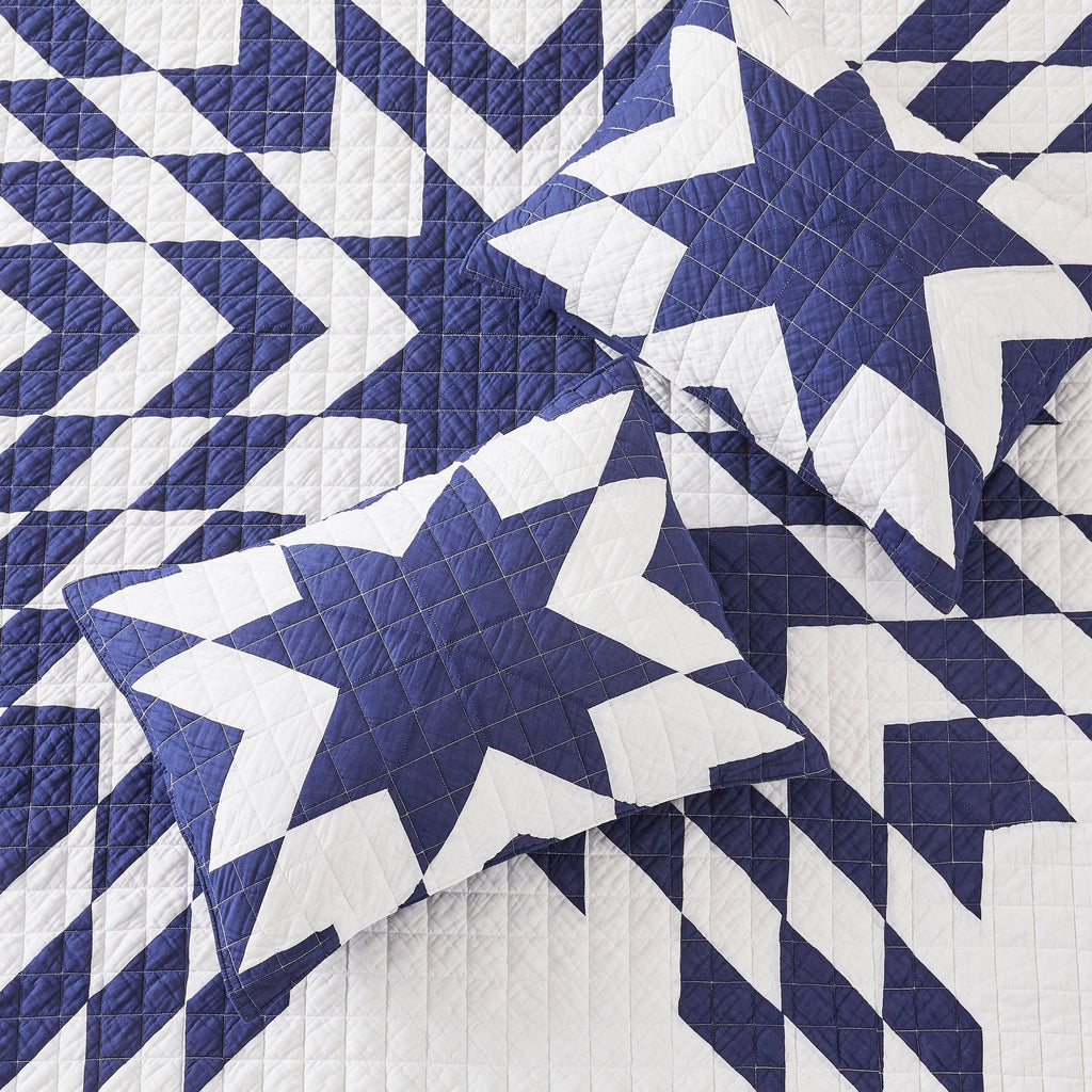Star Patch Patchwork Cotton Quilt Set by Mélange Home