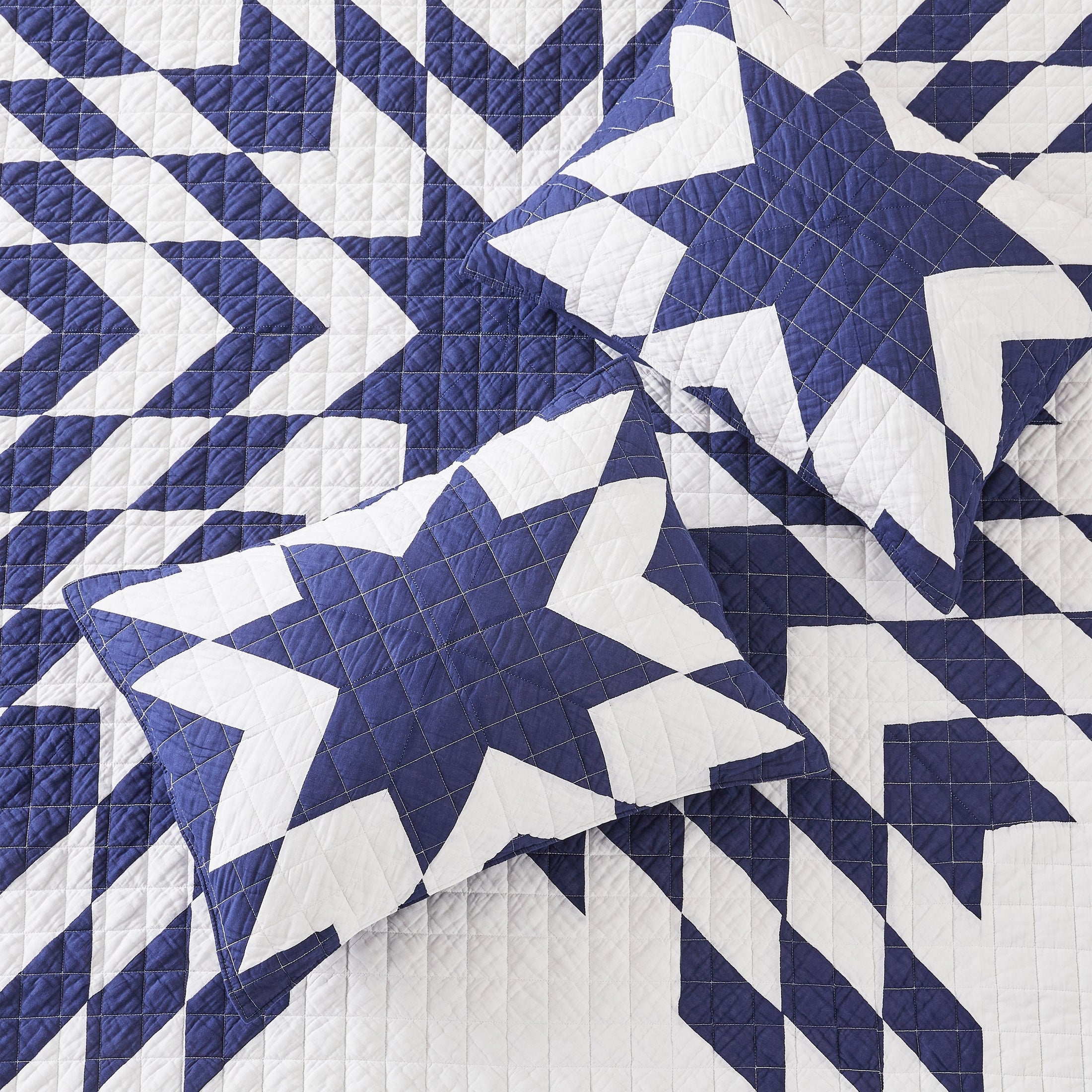 Star Patch Patchwork Cotton Quilt Set by Mélange Home