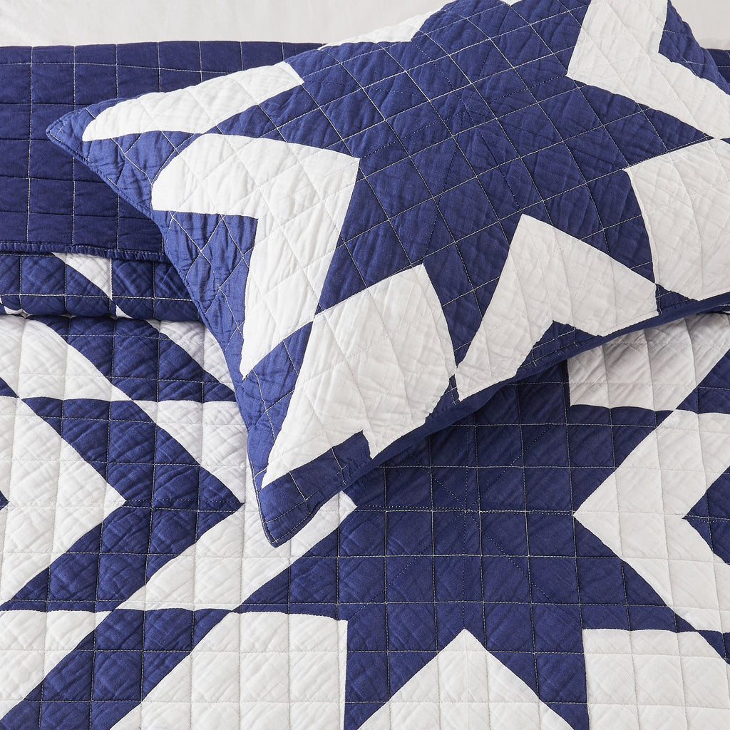 Star Patch Patchwork Cotton Quilt Set by Mélange Home