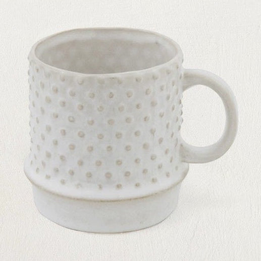 Stoneware Mug with Hobnail Pattern