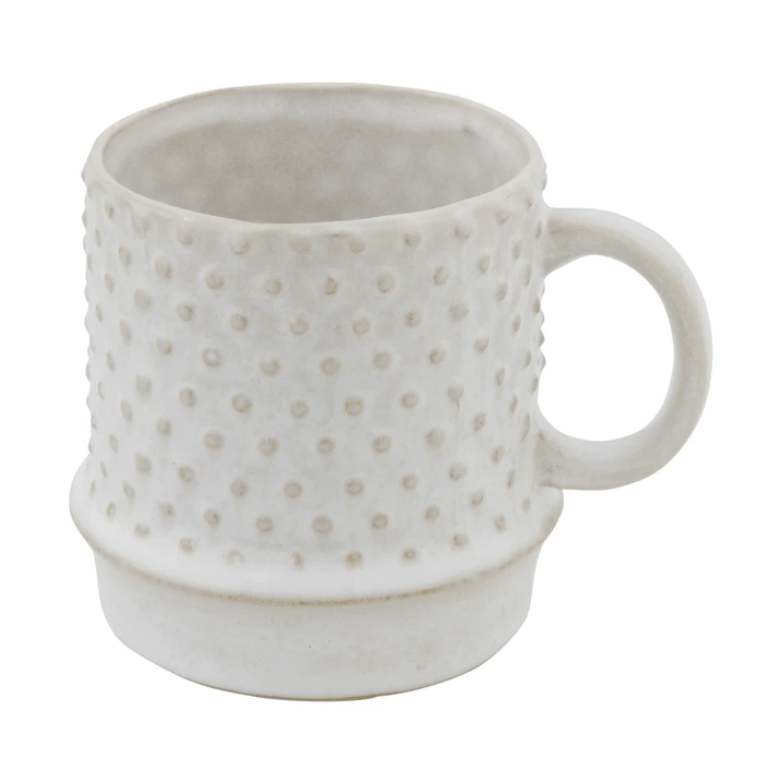 Stoneware Mug with Hobnail Pattern