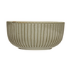 Stoneware Pleated Bowl, Cream Glaze Finish