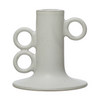 Stoneware Taper Candle Holder in White