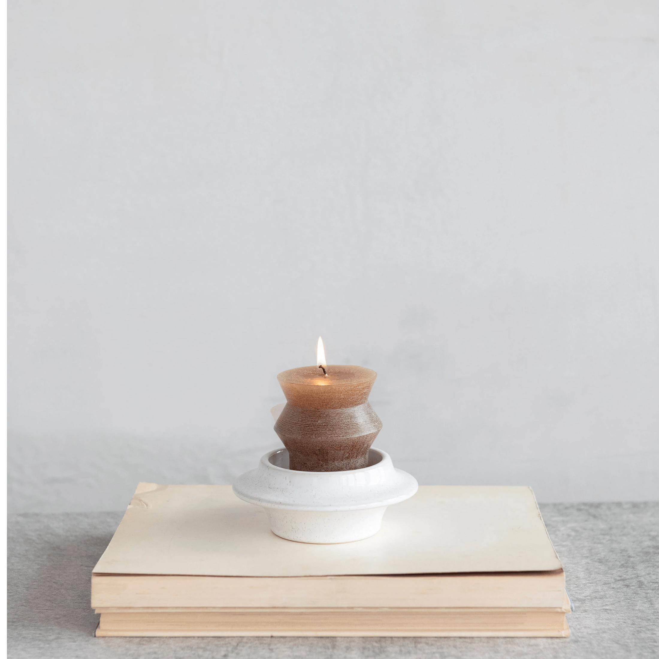 Stoneware Tea Light / Pillar Candle Holder