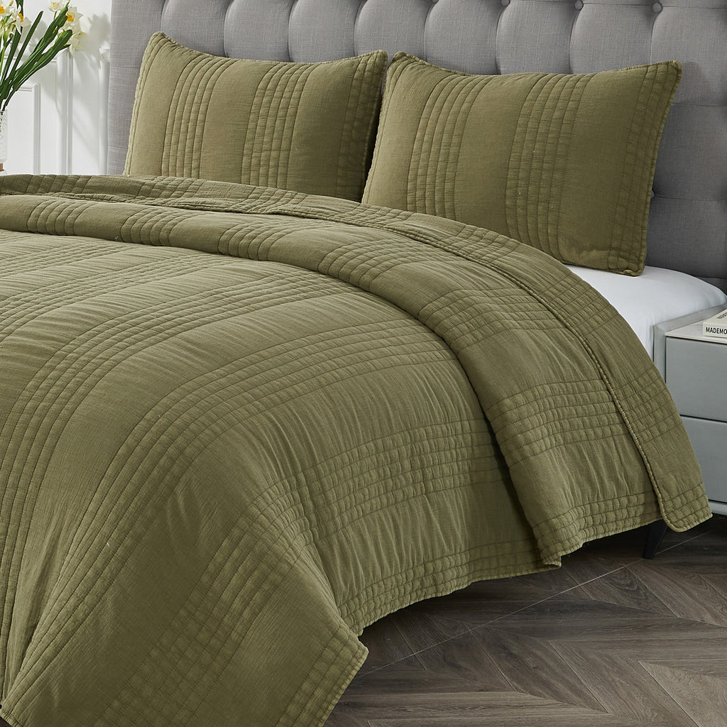 Stonewashed Cotton Quilt Set by Mélange Home