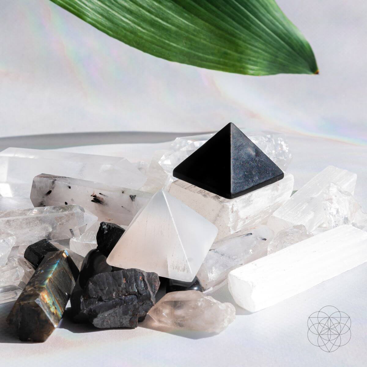 Stress Soothing Shungite Selenite Pyramids | Conscious Items