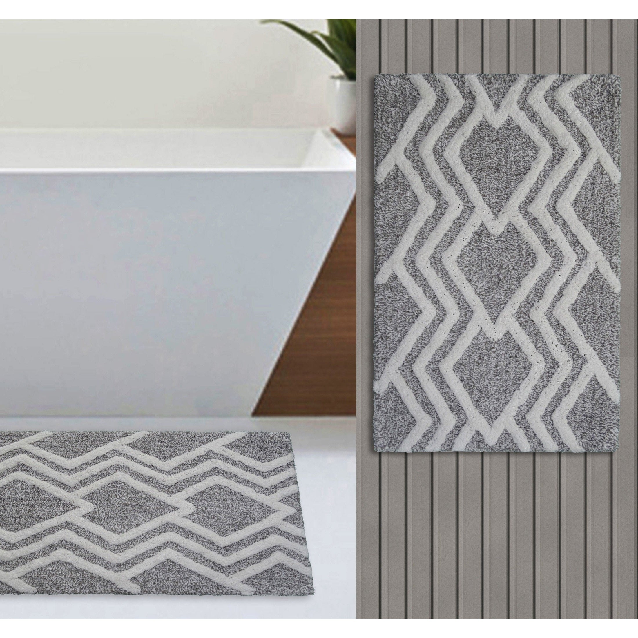 Superabsorbent Cotton Bath Rug Geometric | Vibhsa
