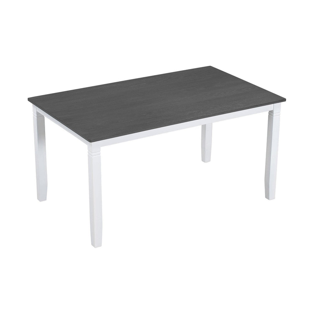 TOPMAX 6-Piece Wood Dining Table Set Kitchen Table Set with Upholstered Bench and 4 Dining Chairs, Farmhouse Style,Gray+White old sku: SP000003AAK
