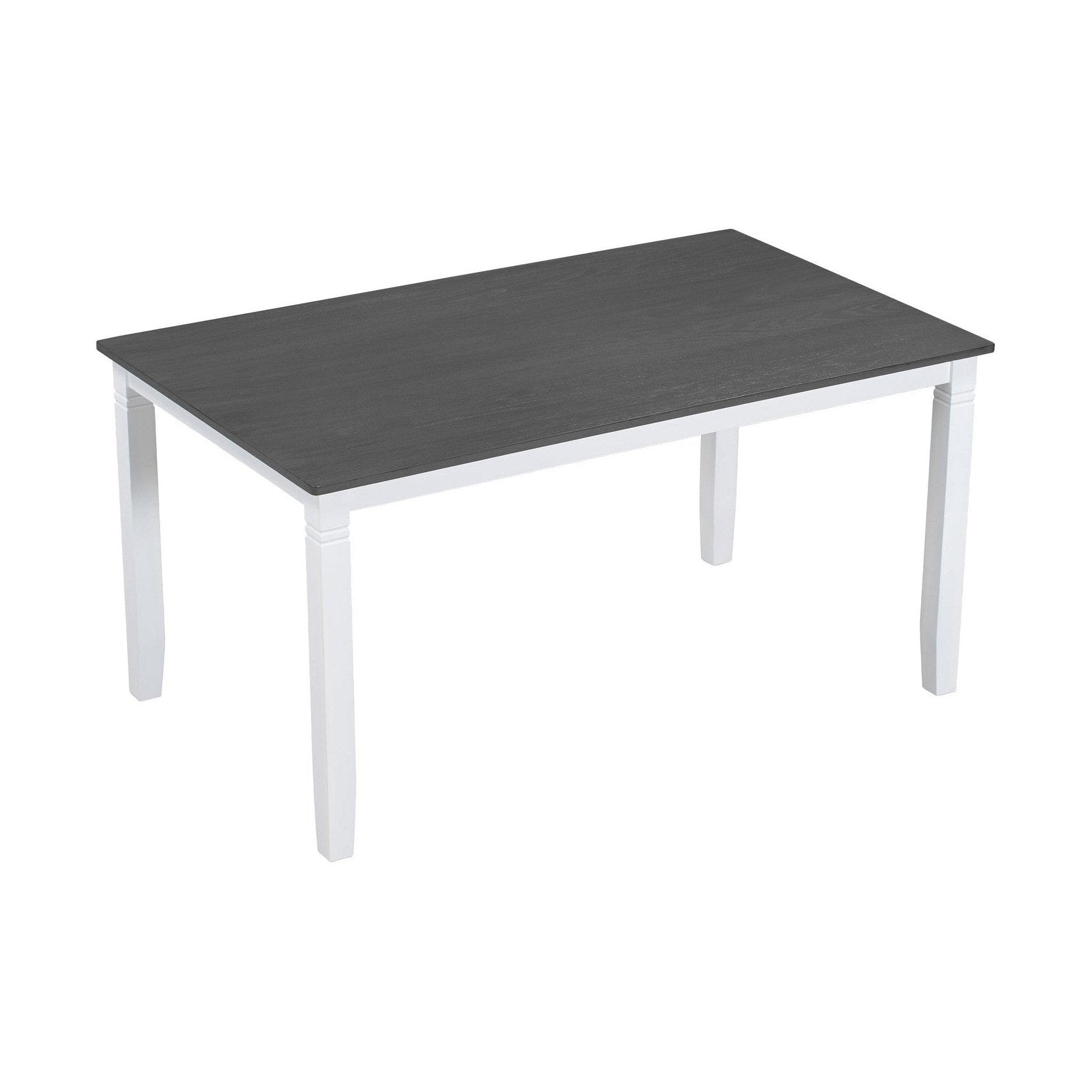 TOPMAX 6-Piece Wood Dining Table Set Kitchen Table Set with Upholstered Bench and 4 Dining Chairs, Farmhouse Style,Gray+White old sku: SP000003AAK