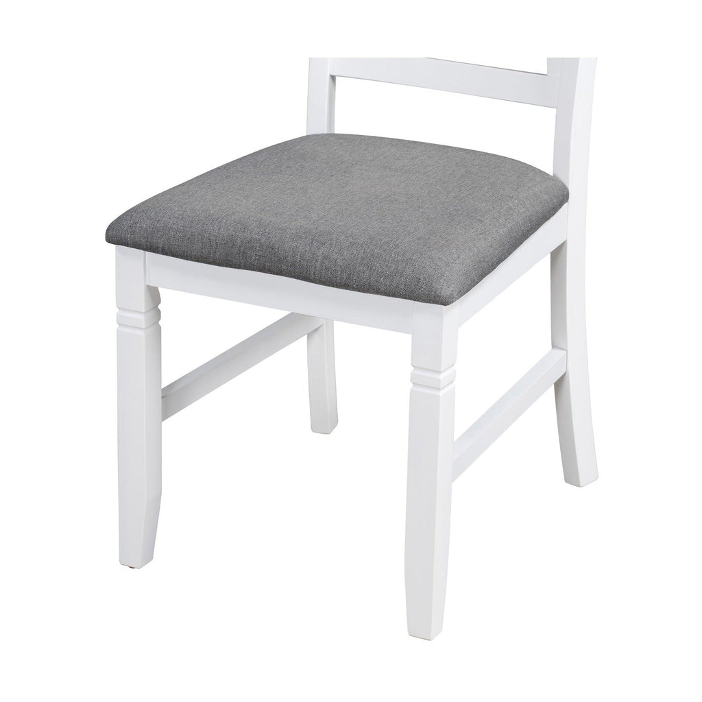 TOPMAX 6-Piece Wood Dining Table Set Kitchen Table Set with Upholstered Bench and 4 Dining Chairs, Farmhouse Style,Gray+White old sku: SP000003AAK