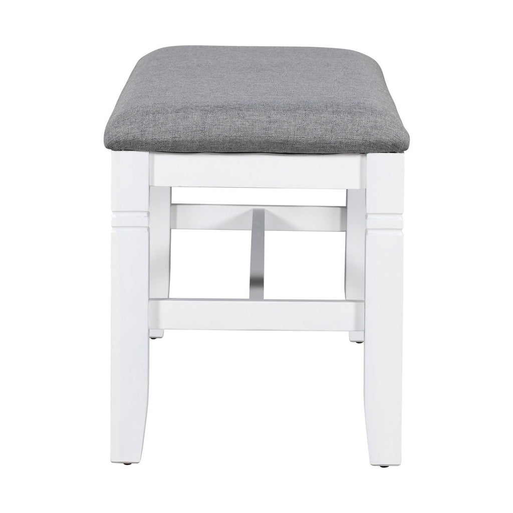 TOPMAX 6-Piece Wood Dining Table Set Kitchen Table Set with Upholstered Bench and 4 Dining Chairs, Farmhouse Style,Gray+White old sku: SP000003AAK