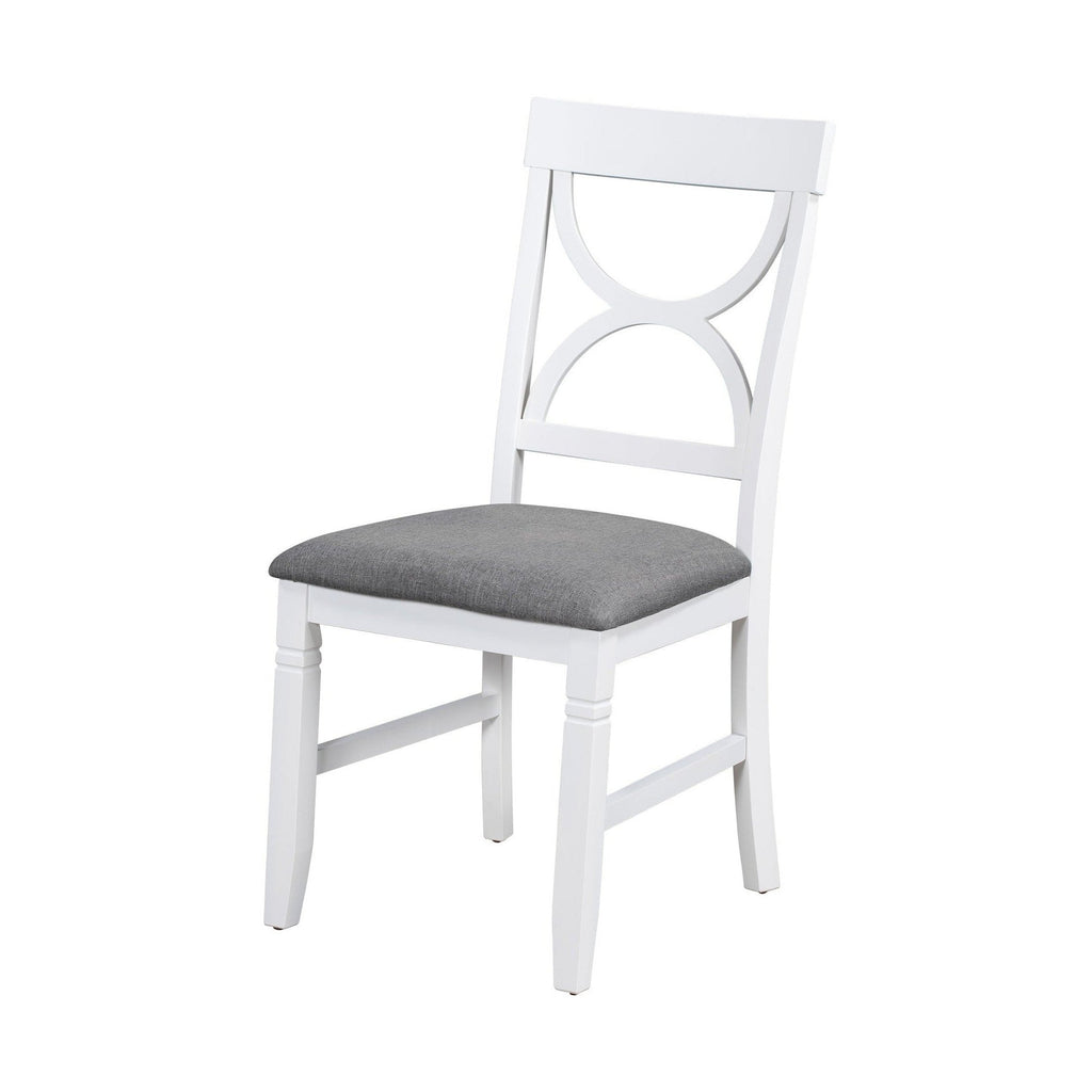 TOPMAX 6-Piece Wood Dining Table Set Kitchen Table Set with Upholstered Bench and 4 Dining Chairs, Farmhouse Style,Gray+White old sku: SP000003AAK