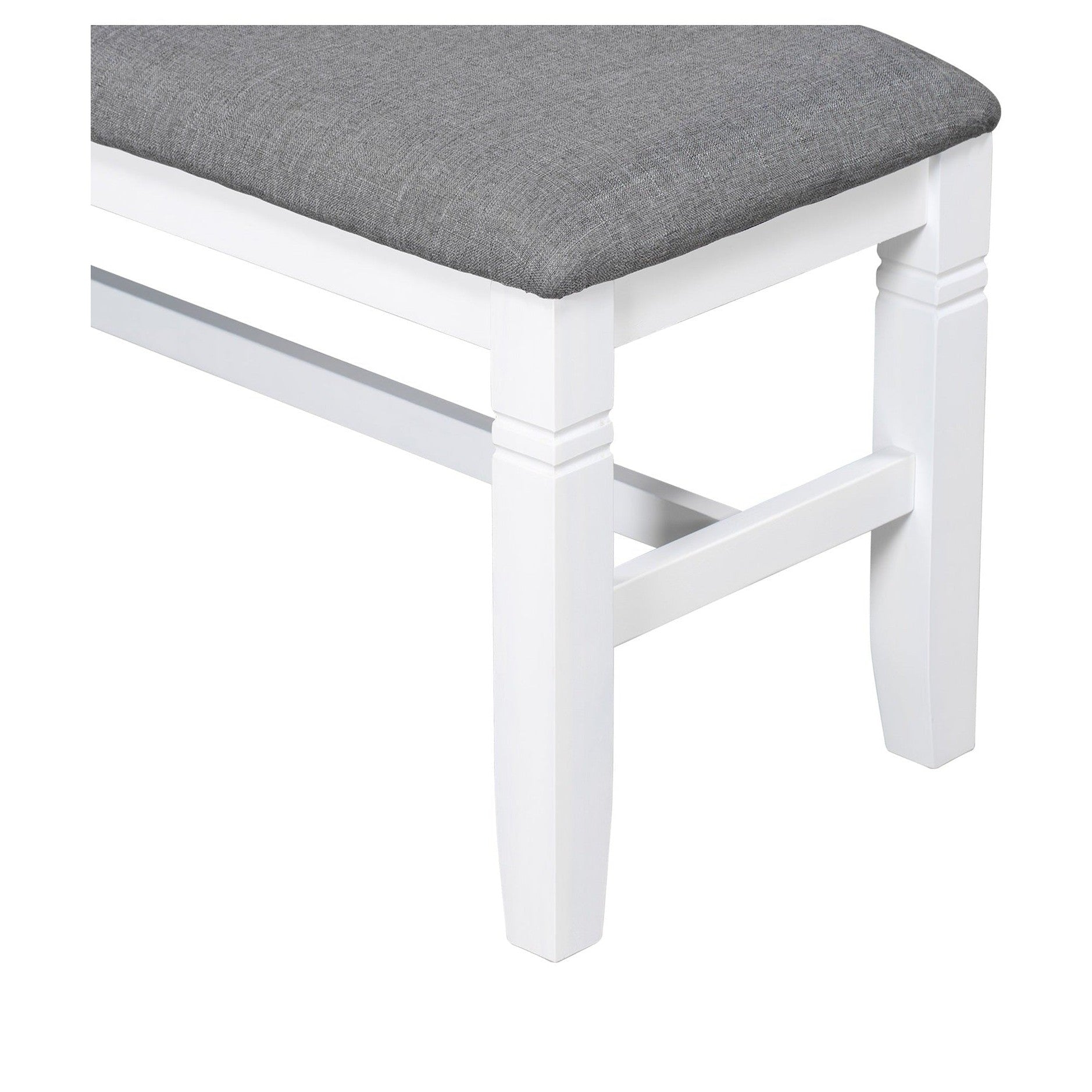 TOPMAX 6-Piece Wood Dining Table Set Kitchen Table Set with Upholstered Bench and 4 Dining Chairs, Farmhouse Style,Gray+White old sku: SP000003AAK