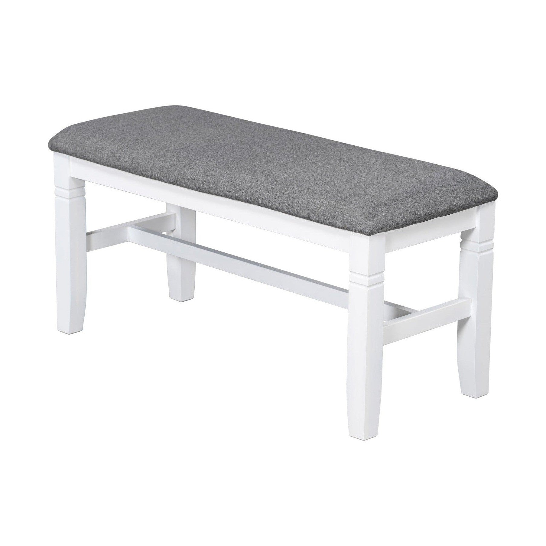 TOPMAX 6-Piece Wood Dining Table Set Kitchen Table Set with Upholstered Bench and 4 Dining Chairs, Farmhouse Style,Gray+White old sku: SP000003AAK