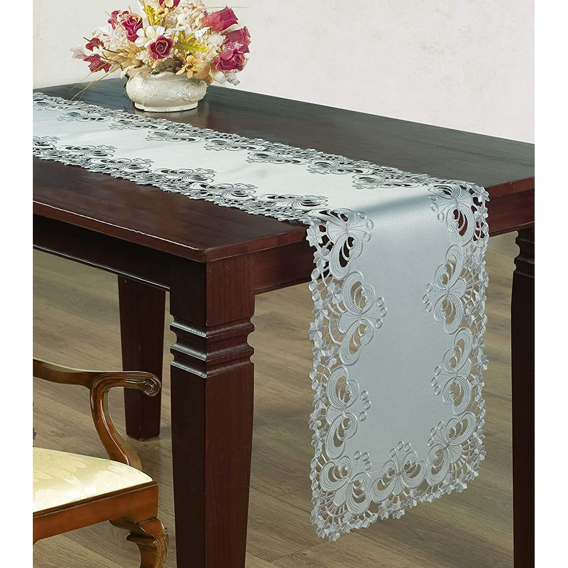 Table Runner with European Embroidery - The Creola Collection