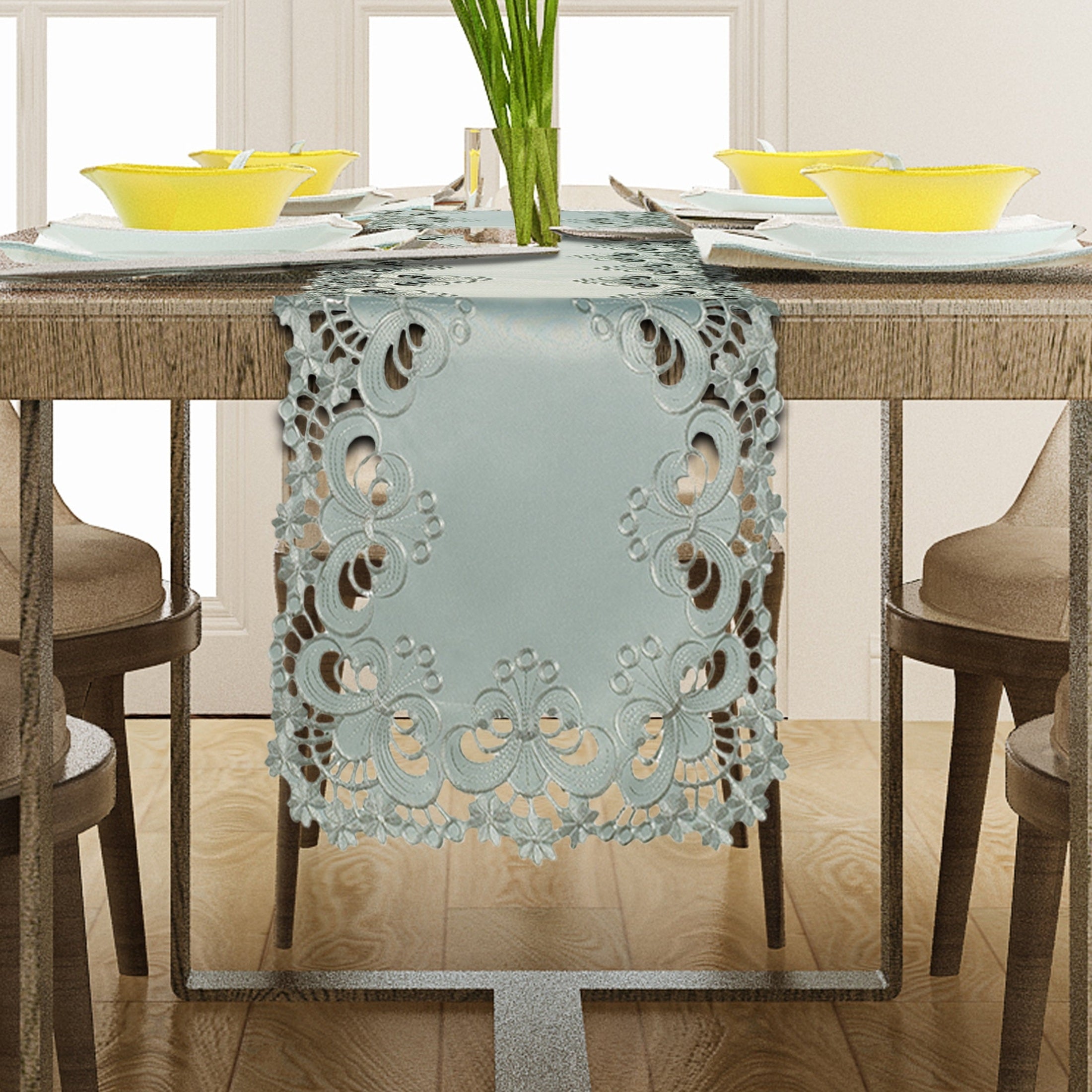 Table Runner with European Embroidery - The Creola Collection