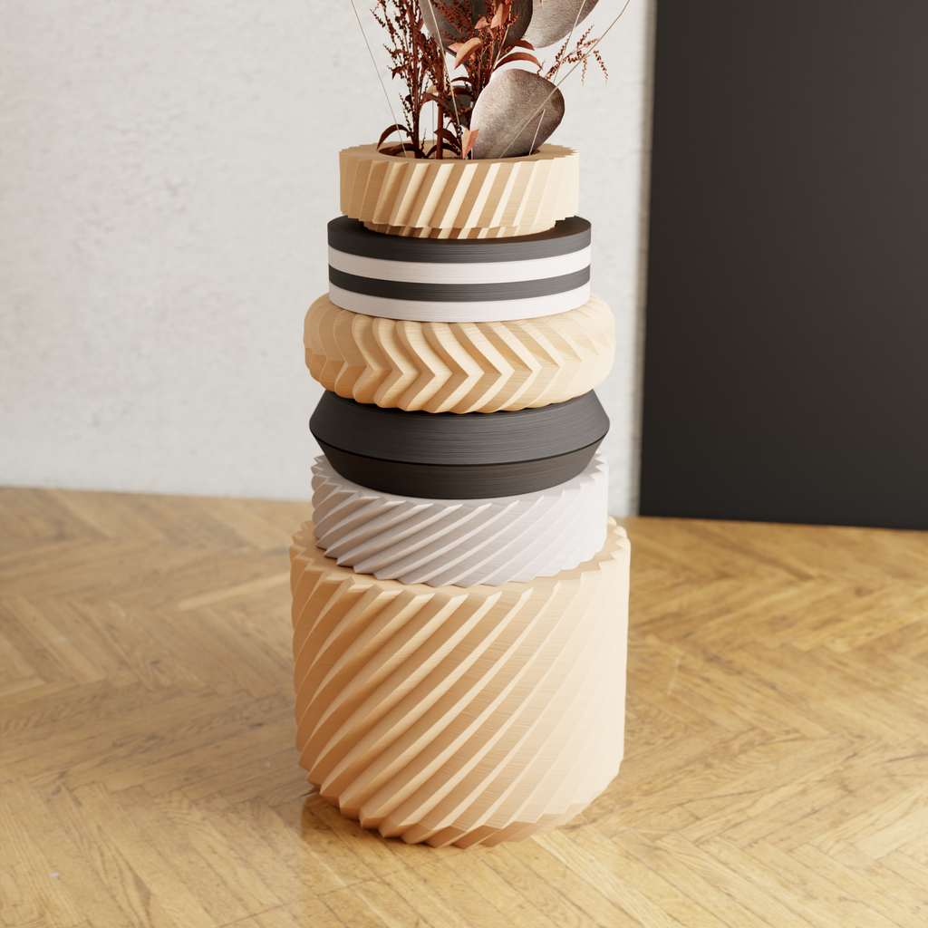 Textured Ceramic Vase Boldly Sculpted | Modernized Pottery