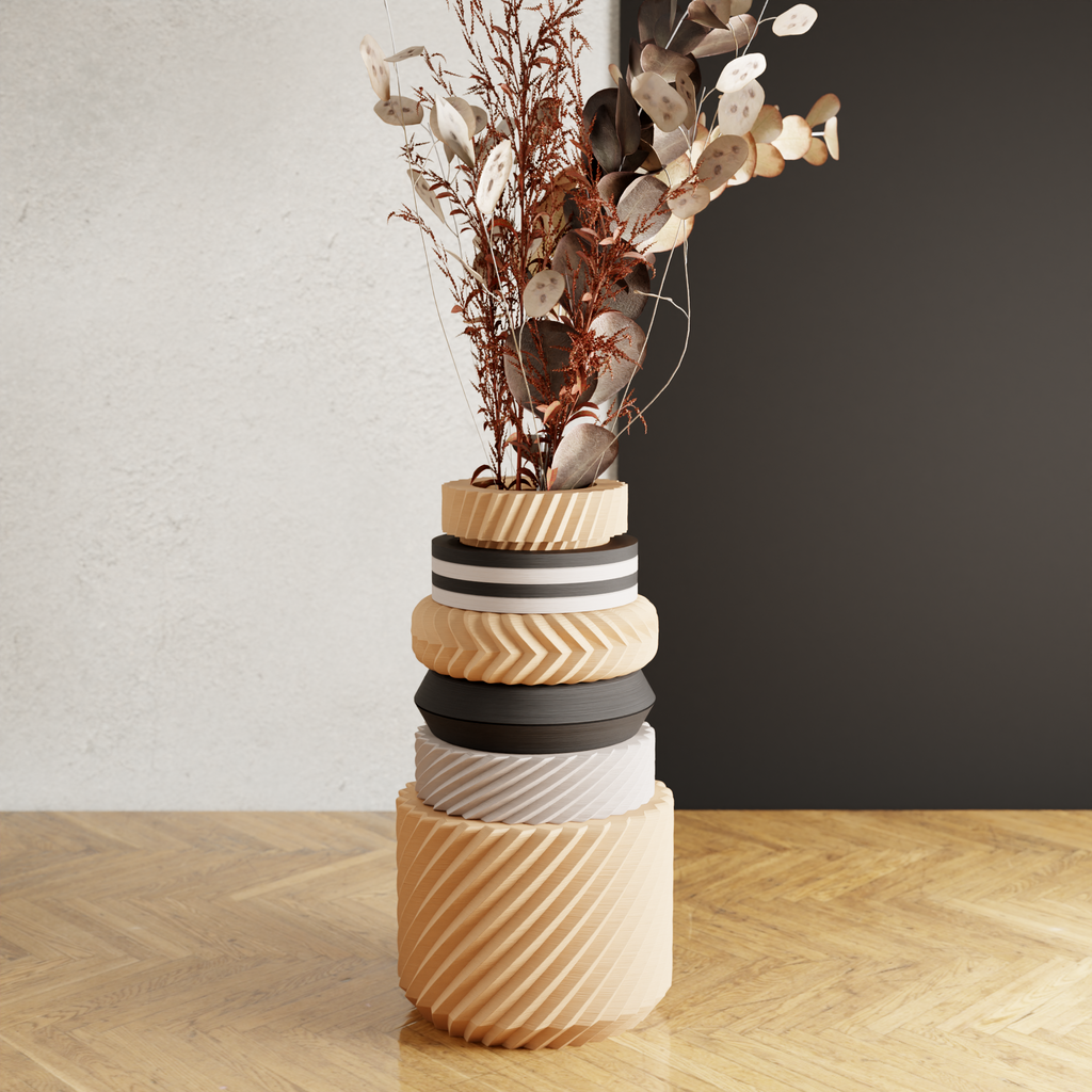Textured Ceramic Vase Boldly Sculpted | Modernized Pottery