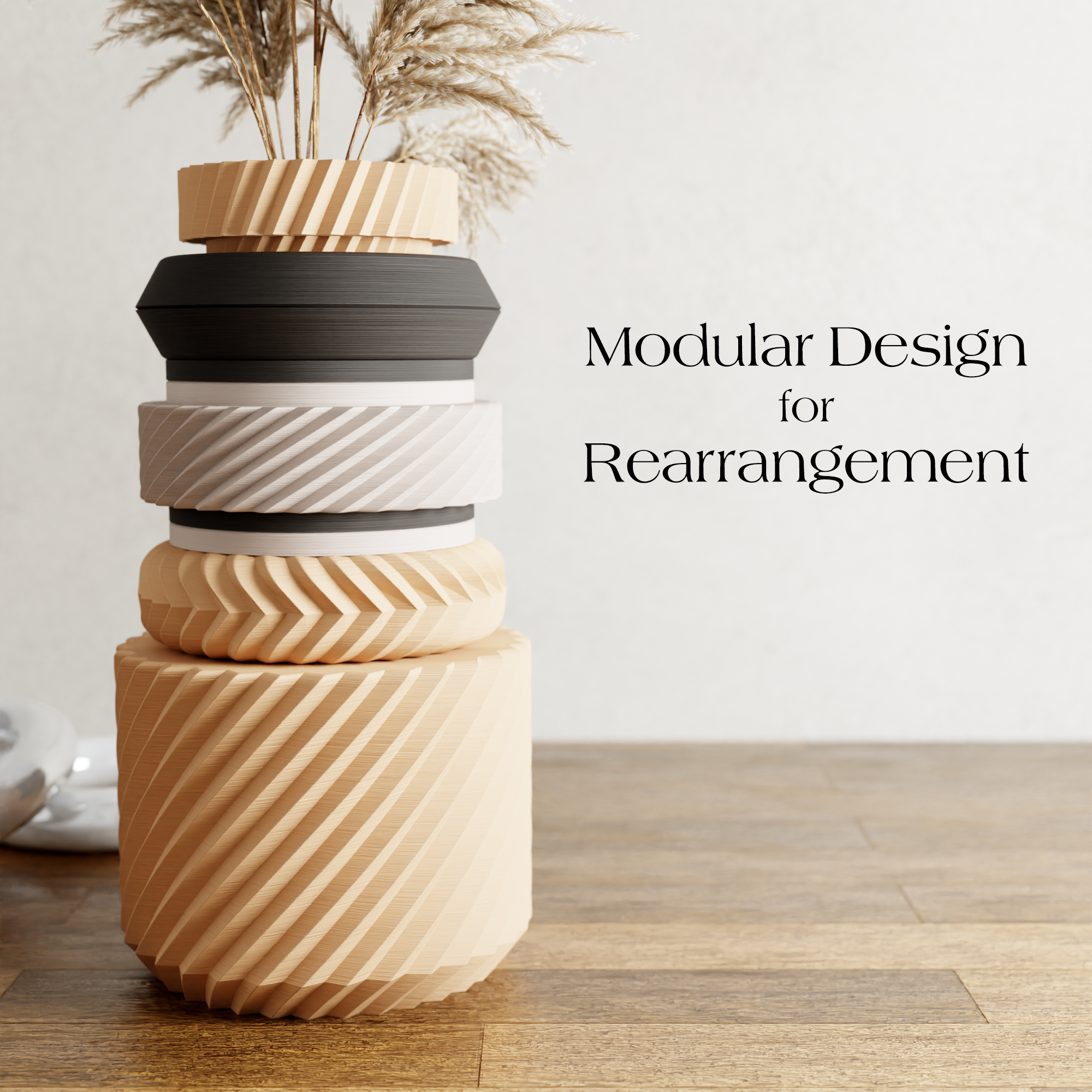 Textured Ceramic Vase Boldly Sculpted | Modernized Pottery