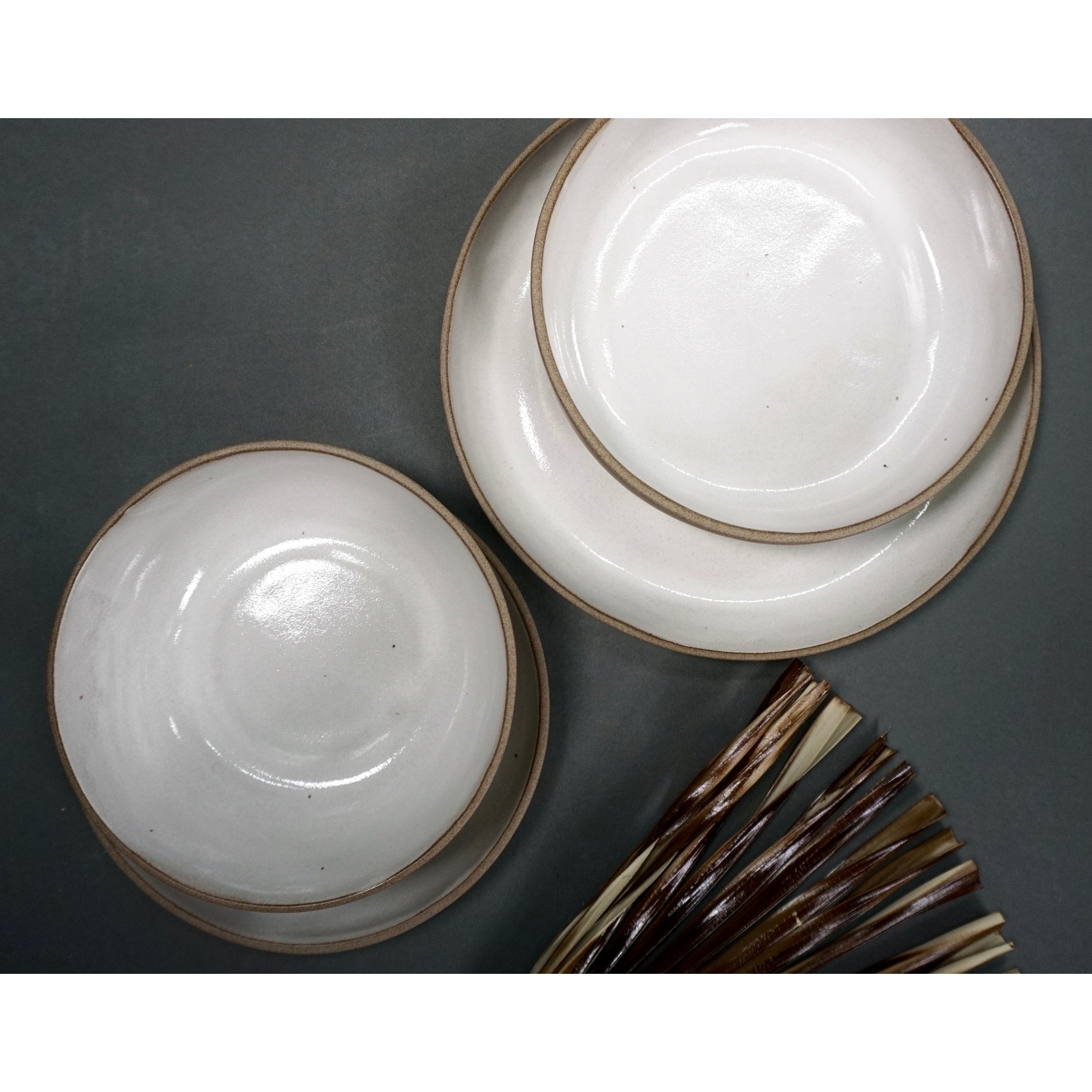 The Dinnerware Set - Gray/White by New York Handcrafted