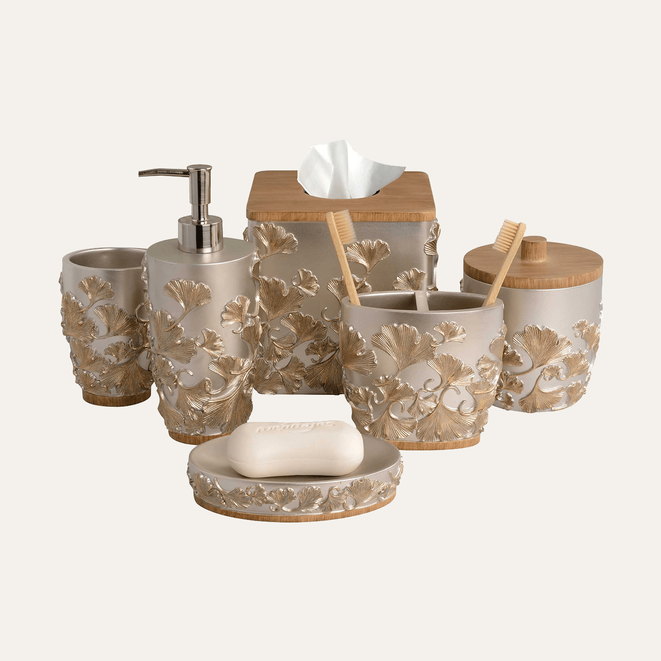 The Valencia Collection – Elegant Modern Bathroom Décor Accessories Set of 6
