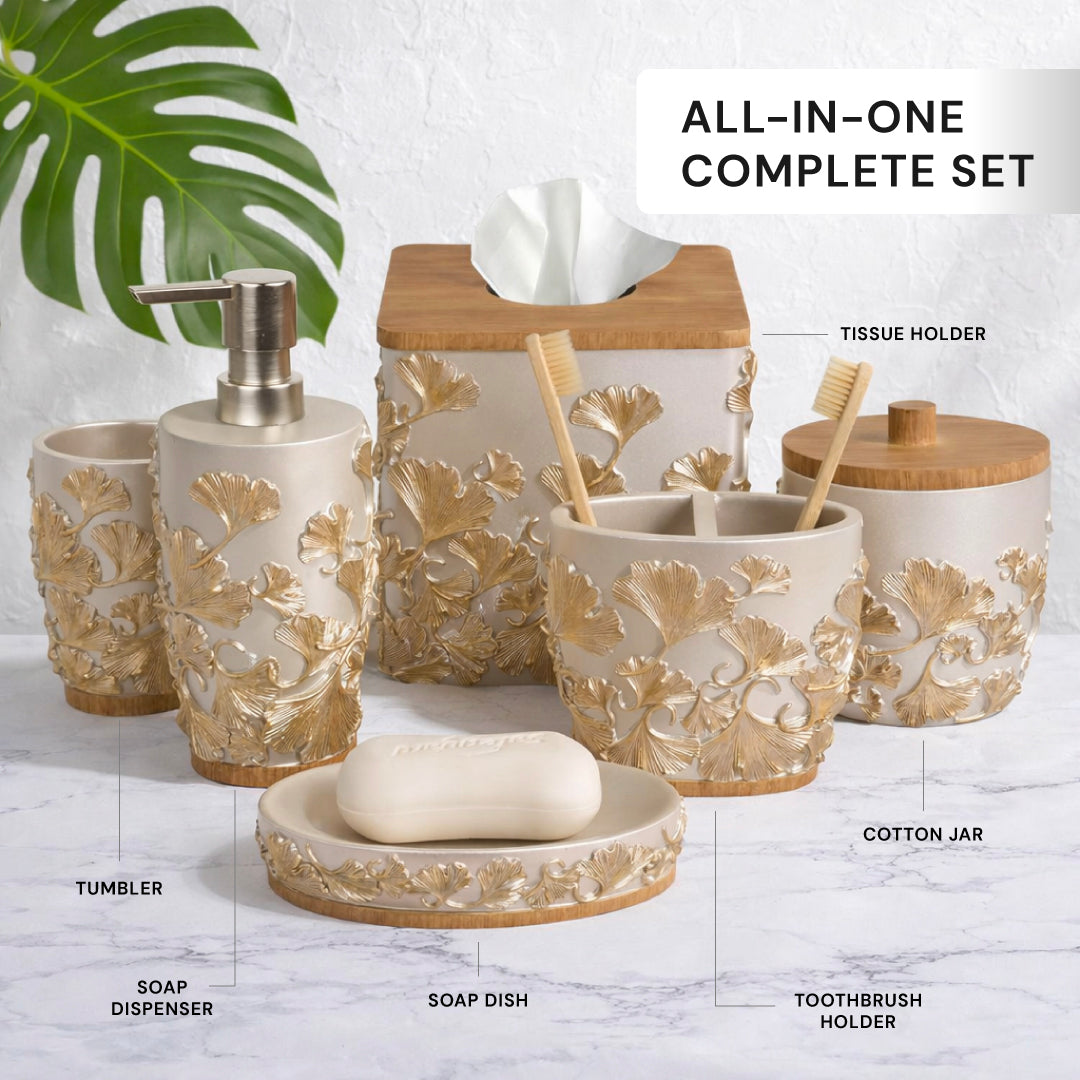 The Valencia Collection – Elegant Modern Bathroom Décor Accessories Set of 6