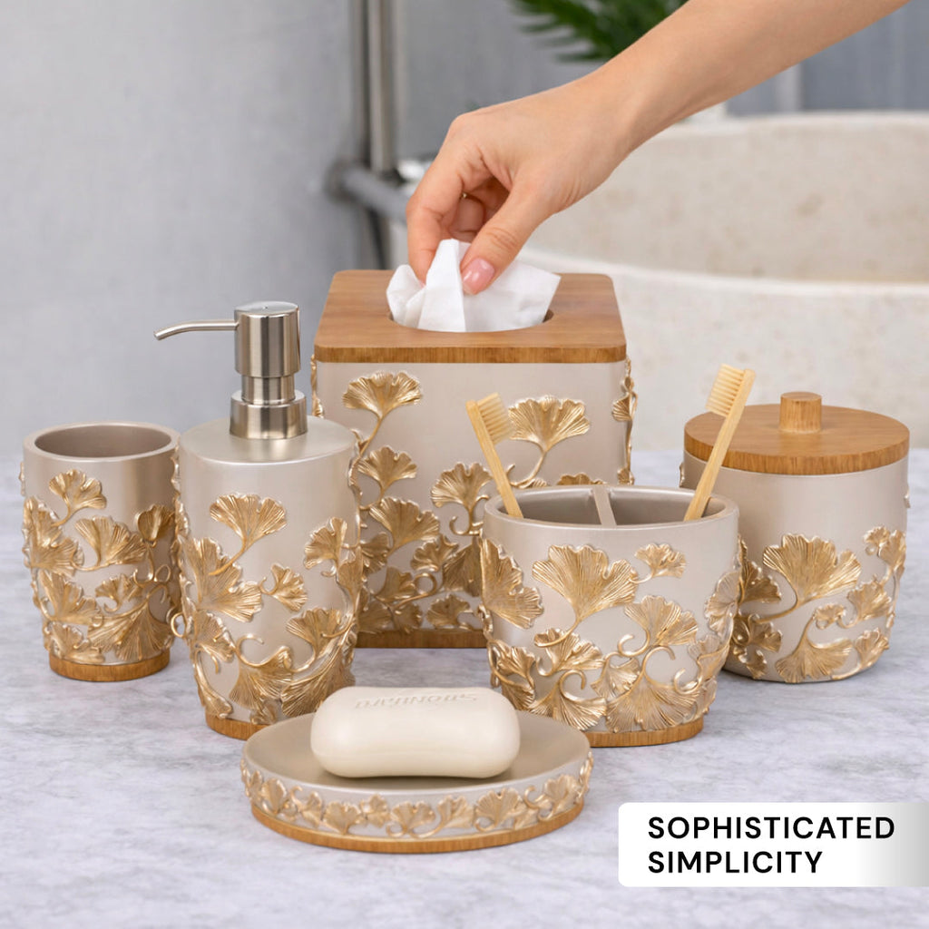 The Valencia Collection – Elegant Modern Bathroom Décor Accessories Set of 6