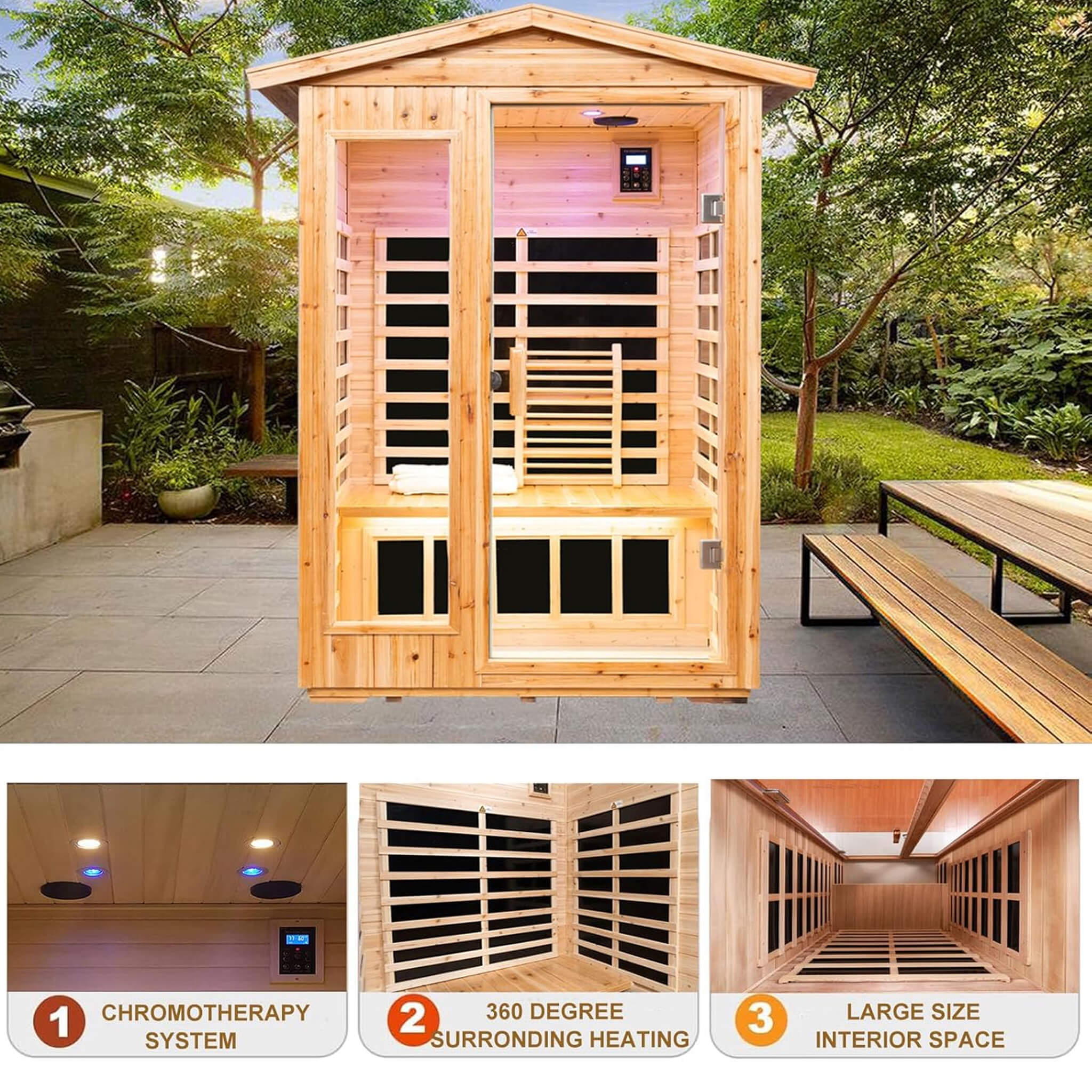 Thermally-Optimized UltraPremiumGrade Canadian Hemlock Infrared Sauna | SAKSBY WHOLESALE