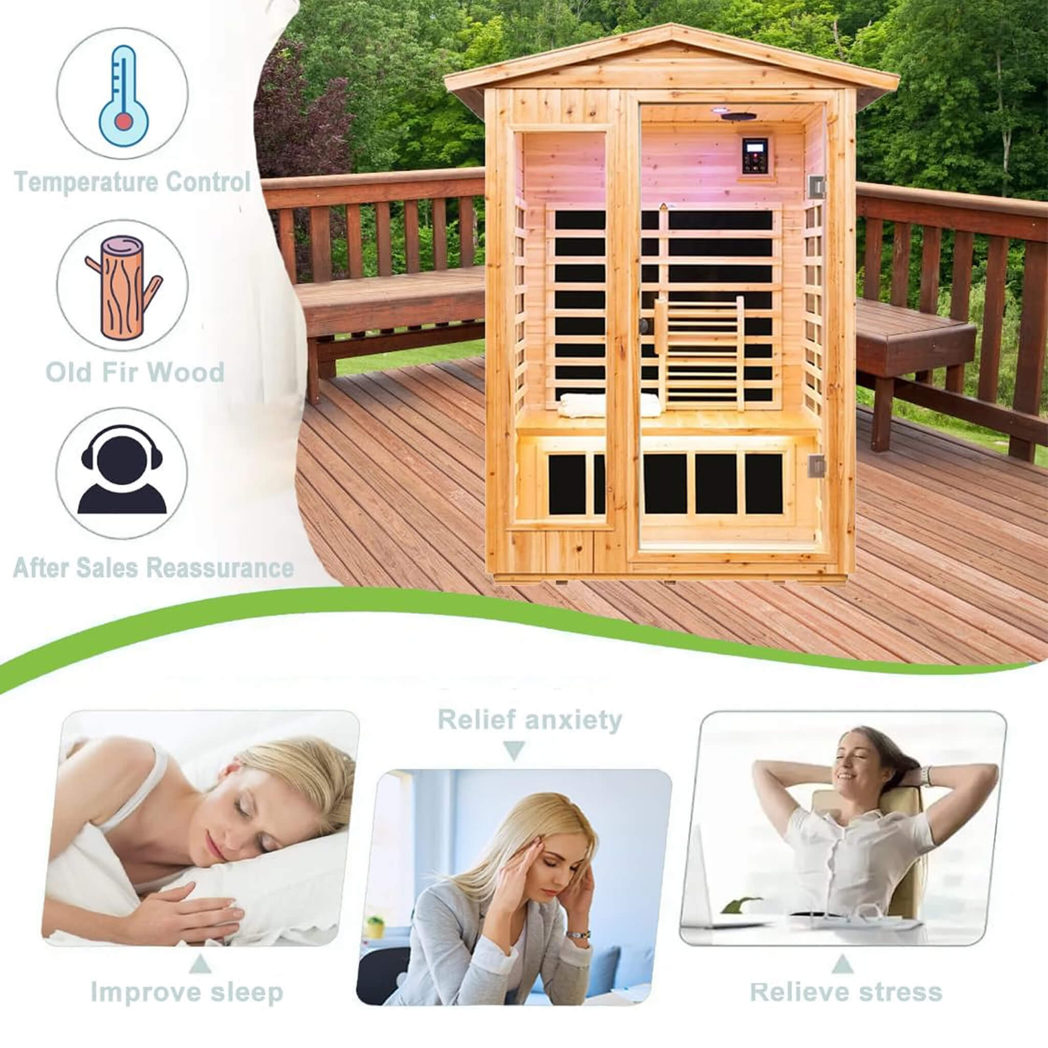 Thermally-Optimized UltraPremiumGrade Canadian Hemlock Infrared Sauna | SAKSBY WHOLESALE