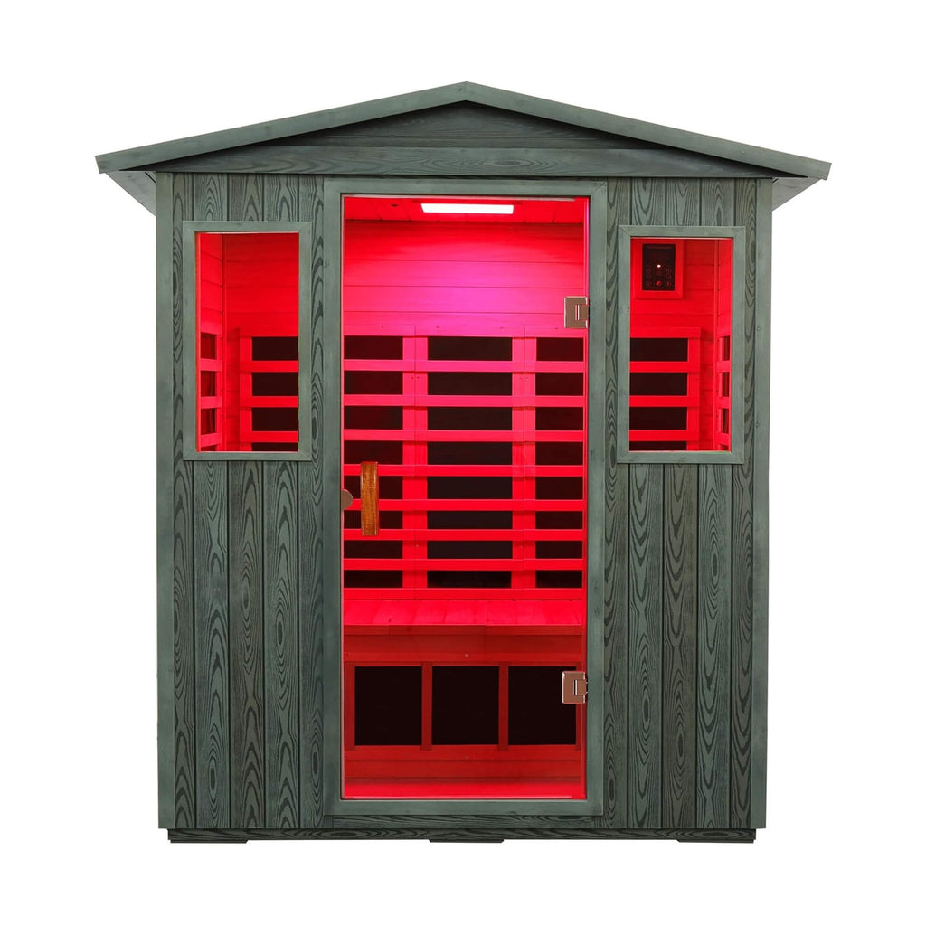 Three-Person Full-Spectrum Infrared Sauna Low-EMF CarbonizedWoodPlastic | SAKSBY WHOLESALE