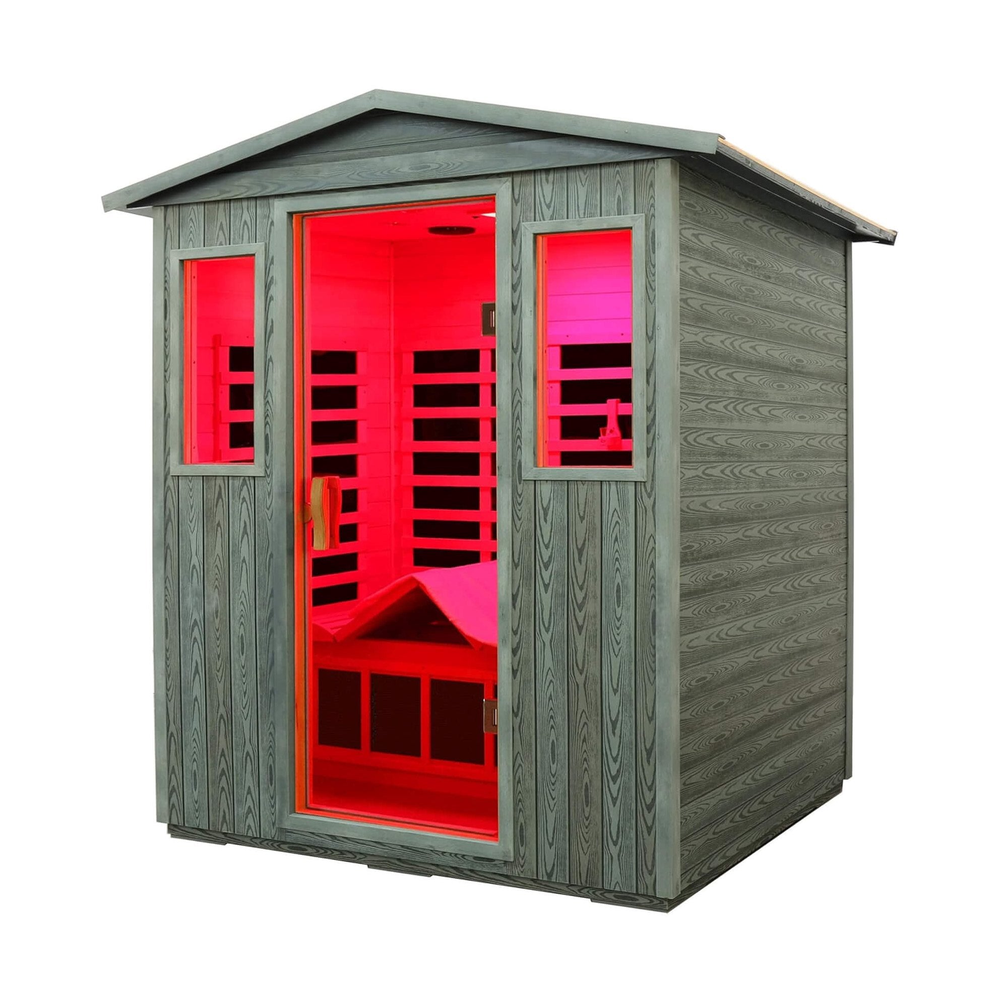 Three-Person Full-Spectrum Infrared Sauna Low-EMF CarbonizedWoodPlastic | SAKSBY WHOLESALE