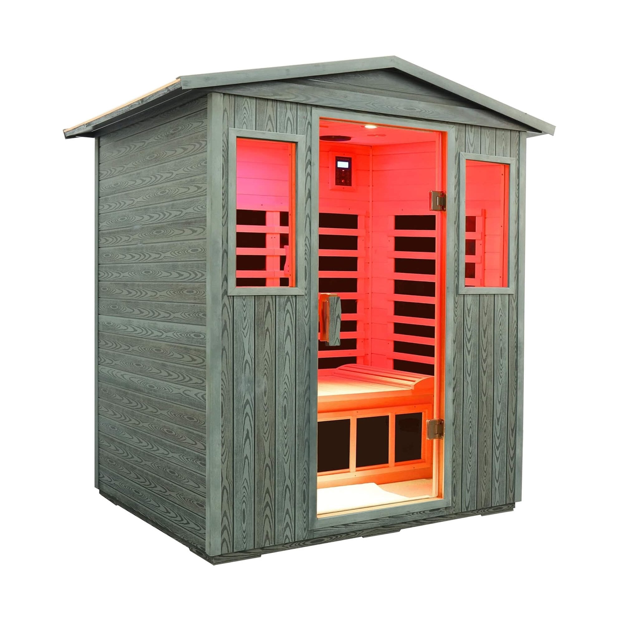 Three-Person Full-Spectrum Infrared Sauna Low-EMF CarbonizedWoodPlastic | SAKSBY WHOLESALE