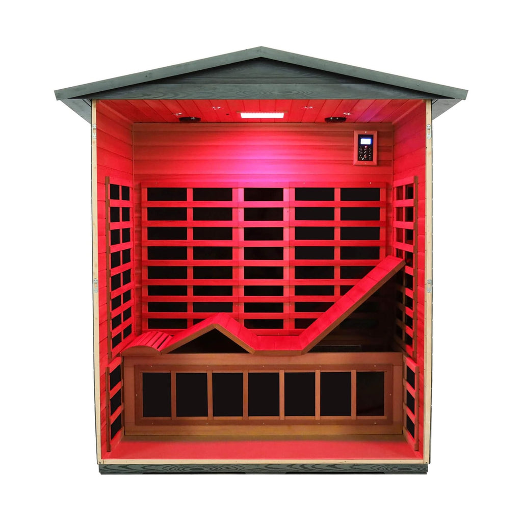 Three-Person Full-Spectrum Infrared Sauna Low-EMF CarbonizedWoodPlastic | SAKSBY WHOLESALE