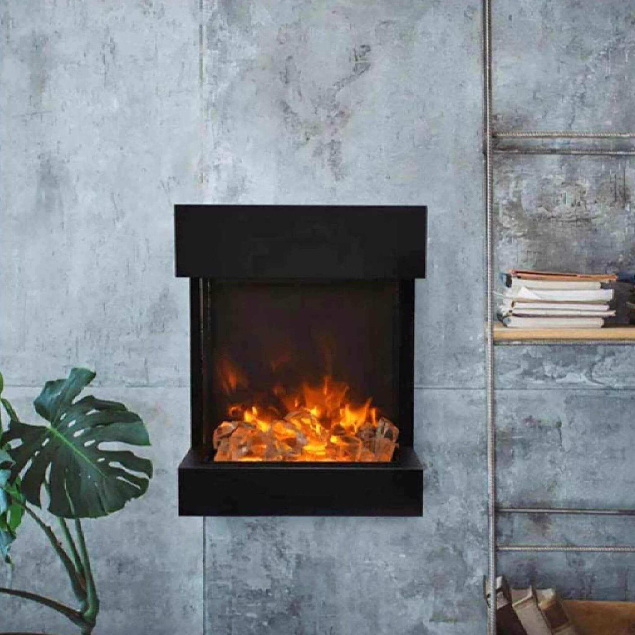 Three-Sided Frameless Ember-Effect Electric Freestanding Fireplace | SAKSBY WHOLESALE