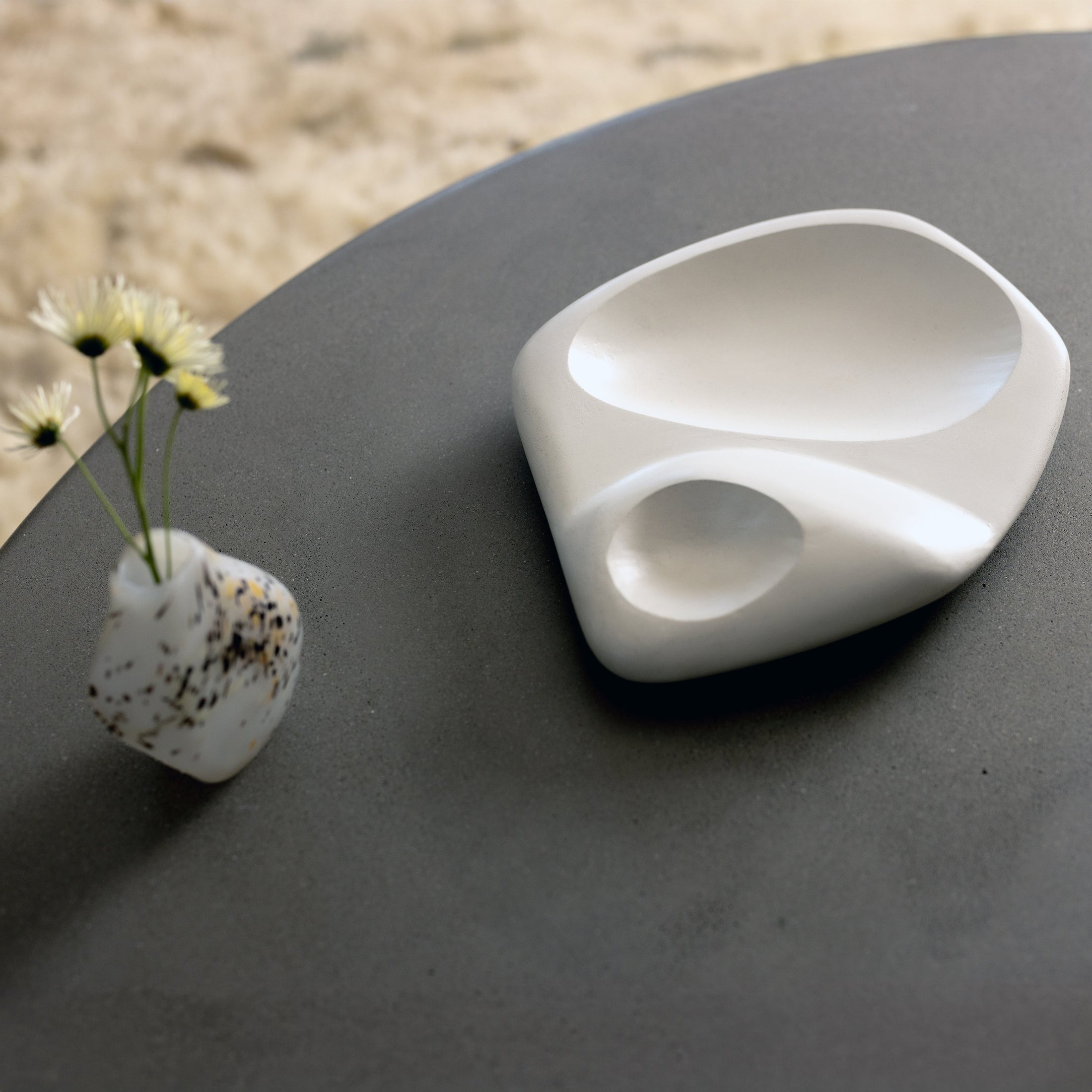 Tide Pool Platter Concrete Ocean Stone Centerpiece by Patrick Cain Designs
