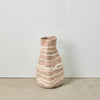 Tribal Lines Dusty Rose Pink Wool Gourd Basket