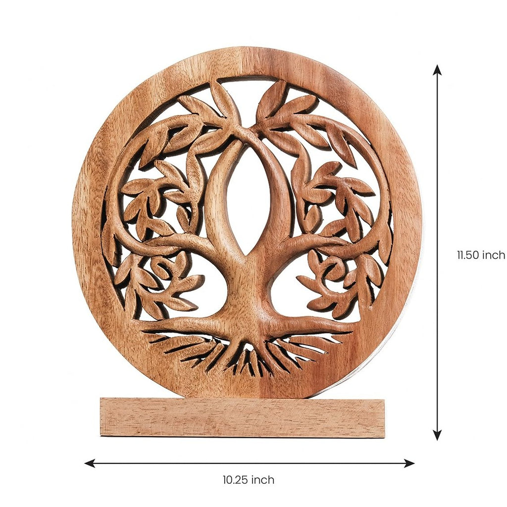 Tribune Tree of Life Wooden Sculpture(Medium) – Handmade Decorative Art | Decozen Luxe, Gift for Mom