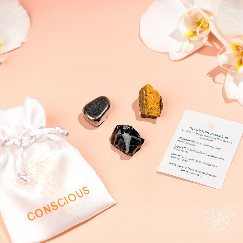 Triple Obsidian Stone Trio Shielding | Conscious Items